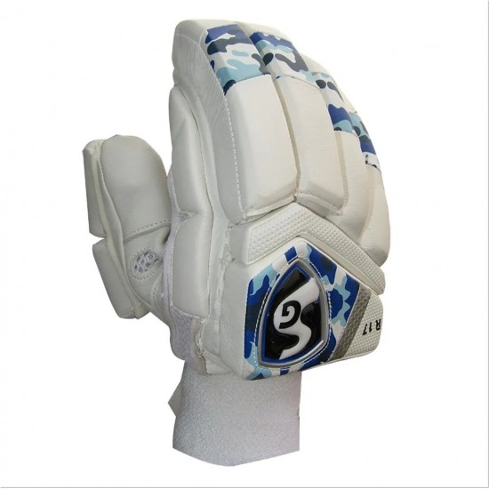 SG R17 Cricket Batting Gloves White and Blue RH SG R17 Cricket Batting Gloves White and Blue RH