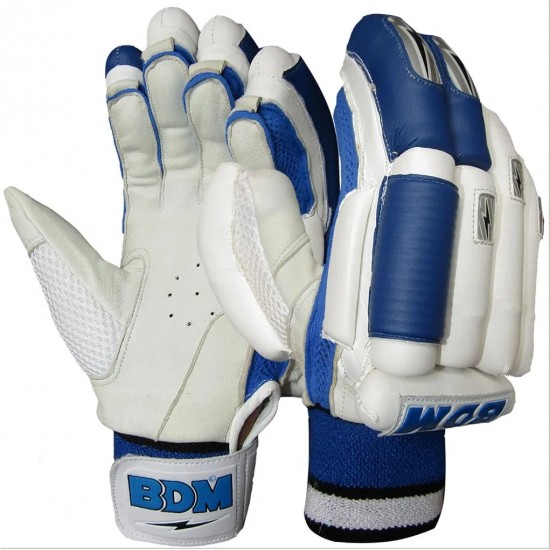 BDM Sachin Special Batting Gloves White and Blue BDM Sachin Special Batting Gloves White and Blue