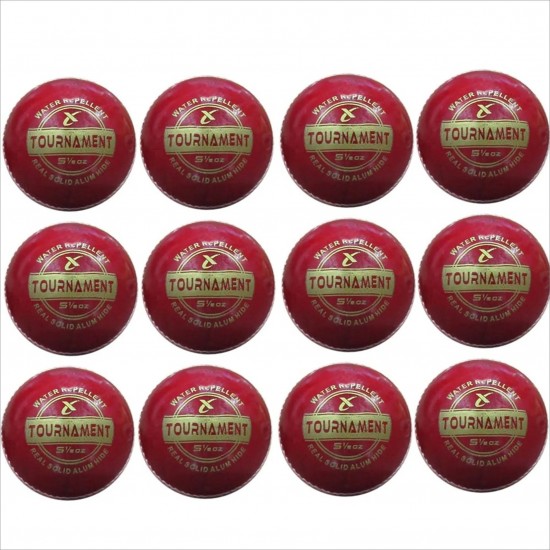 Turnament Red Cricket Ball 12 Balls Set Turnament Red Cricket Ball 12 Balls Set