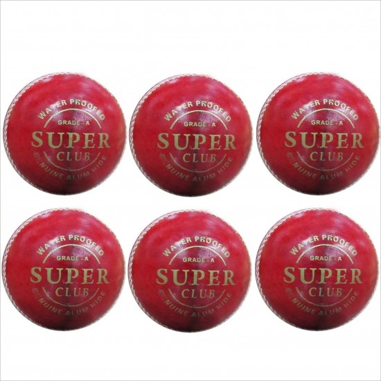 Super Club Leather Cricket Ball Set of 6 Super Club Leather Cricket Ball Set of 6