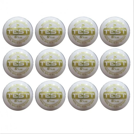 Test White Cricket HardBall (Set of 12) Test White Cricket HardBall (Set of 12)
