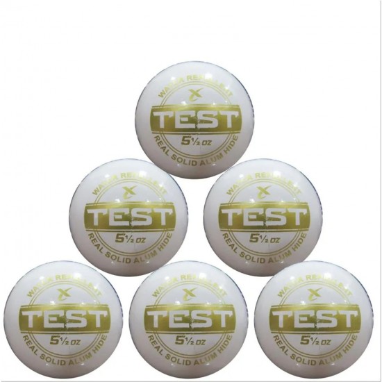 Test White Cricket Ball (Set of 6) Test White Cricket Ball (Set of 6)
