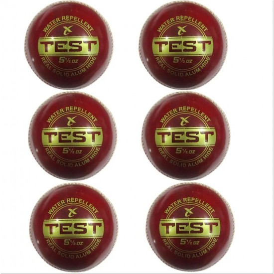 Test Leather Cricket Ball Set of 6