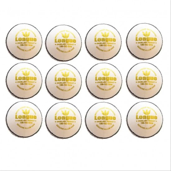 League Cricket HardBall White Set of 12 Ball White League Cricket HardBall White Set of 12 Ball White