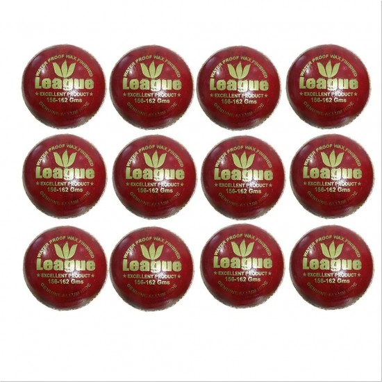 Sports League Cricket Ball Set of 12 Ball Red Sports League Cricket Ball Set of 12 Ball Red