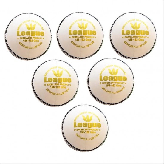 Sports League Cricket Ball White Set of 6 Ball White Sports League Cricket Ball White Set of 6 Ball White