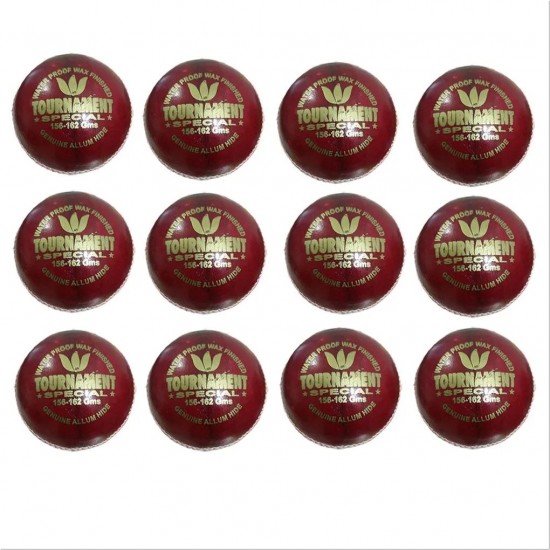 Sports Tournament Cricket HardBall Set of 12 Ball Red Sports Tournament Cricket HardBall Set of 12 Ball Red