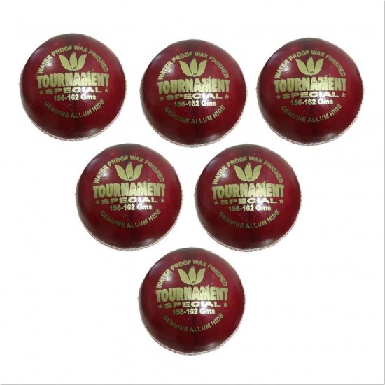 Sports Tournament Cricket HardBall Set of 6 Ball Red Sports Tournament Cricket HardBall Set of 6 Ball Red