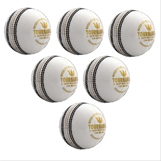 Tournament Cricket HardBall White Set of 6 Ball Tournament Cricket HardBall White Set of 6 Ball