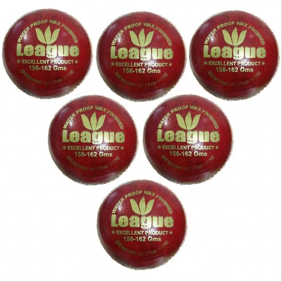 League Cricket HardBall Set of 6 Ball Red League Cricket HardBall Set of 6 Ball Red