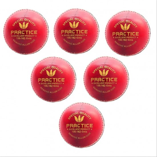 Practice Cricket HardBall Set of 6 Ball Red Practice Cricket HardBall Set of 6 Ball Red
