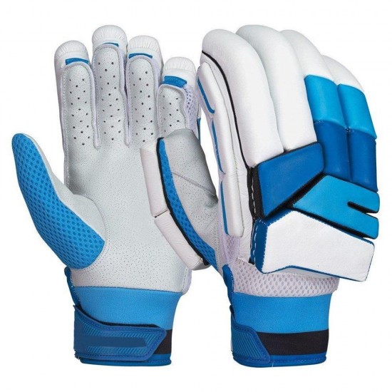 Blue and White HardBall Batting Gloves Blue and White HardBall Batting Gloves